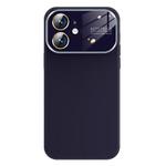 For iPhone 12 Kalebol Large Windows Frosted Liquid Silicone Phone Case(Dark Purple)