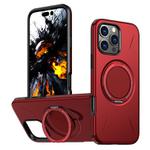 For iPhone 16 Pro Max Kalebol Magnetic MagSafe Rotation Holder PC Phone Case(Red)