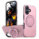 For iPhone 17 Kalebol Magnetic MagSafe Rotation Holder PC Phone Case(Pink)