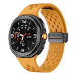 For Samsung Galaxy Watch8 / Watch8 Classic Mesh Magnetic Silicone Watch Band(Yellow)