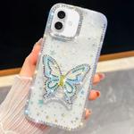 For iPhone 16 Plus Diamond Glitter Butterfly Holder Phone Case(Transparent Stars)