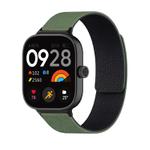 For Xiaomi Smart Band 9 Pro / Redmi Watch 5 Lychee Texture Soft Magnetic Silicone Watch Band(Green Black)