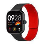 For Xiaomi Smart Band 9 Pro / Redmi Watch 5 Lychee Texture Soft Magnetic Silicone Watch Band(Black Red)