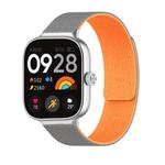 For Xiaomi Smart Band 9 Pro / Redmi Watch 5 Lychee Texture Soft Magnetic Silicone Watch Band(Gray Orange)