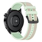 20mm Vertical Stripe Texture Two Color Silicone Watch Band(Starlight Light Mint)