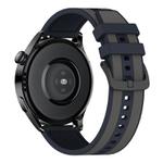 22mm Vertical Stripe Texture Two Color Silicone Watch Band(Midnight Gray)