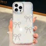 For iPhone 13 Pro Diamond Glitter Bow-knot Four-Corner Shockproof Phone Case(Transparent)