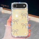 For iPhone 17 Air Diamond Glitter Bow-knot Four-Corner Shockproof Phone Case(Light Yellow)