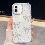 For iPhone 17 Diamond Glitter Bow-knot Four-Corner Shockproof Phone Case(Transparent Stars)