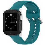 For Xplora X6 Play Kids Watch Solid Color Silver Buckle Silicone Watch Band, Size:S(Green)