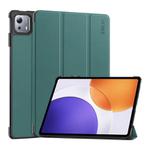 For Xiaomi Pad 7S Pro 12.5 ENKAY Tri-fold Custer Texture Leather Smart Tablet Case(Dark Green)
