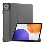 For Xiaomi Pad 7S Pro 12.5 ENKAY Tri-fold Custer Texture Leather Smart Tablet Case(Grey)