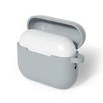 For AirPods Pro 3 Flat-bottom Solid Color Liquid Silicone Earphone Protective Cover(Business Gray)