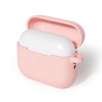 For AirPods Pro 3 Flat-bottom Solid Color Liquid Silicone Earphone Protective Cover(Cherry Blossom Pink)
