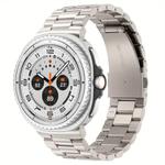 For Samsung Galaxy Watch8 / Watch8 Classic Integrated Three Beads Metal Titanium Watch Band(Titanium Color)