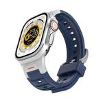 For Apple Watch 46mm / 49mm / 45mm / 44mm Pioneer Metal Joint Colorful Silicone Watch Band(Midnight Blue)