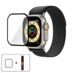 For Apple Watch 6 / 5 / 4 / SE 40mm Wild Path Loop Nylon Watch Band with 3D Curved Film(Black)