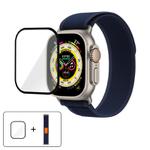 For Apple Watch 3 / 2 / 1 38mm Wild Path Loop Nylon Watch Band with 3D Curved Film(Midnight Blue)