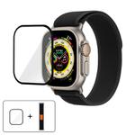 For Apple Watch 3 / 2 / 1 42mm Wild Path Loop Nylon Watch Band with 3D Curved Film(Deep Black)