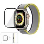For Apple Watch Series 9 / 8 / 7 45mm Wild Path Loop Nylon Watch Band with 3D Curved Film(Sea Salt Color)