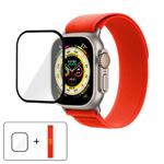 For Apple Watch Series 9 / 8 / 7 41mm Wild Path Loop Nylon Watch Band with 3D Curved Film(Orange)