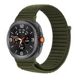 For Samsung Galaxy Watch8 / Watch8 Classic Same Color Wave Texture Braided Nylon Loop Watch Band(Army Green)