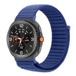 For Samsung Galaxy Watch8 / Watch8 Classic Same Color Wave Texture Braided Nylon Loop Watch Band(Navy Blue)