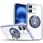 For iPhone 16 Colorful 360 Invisible Ring MagSafe Phone Case(Blue)