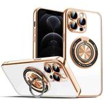 For iPhone 12 Pro Colorful 360 Invisible Ring MagSafe Phone Case(Gold)