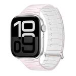 For Apple Watch 42mm / 41mm / 40mm / 38mm I-Shaped Magnetic Silicone Watch Band(Light Pink Starlight)