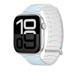 For Apple Watch 46mm / 49mm / 45mm / 44mm I-Shaped Magnetic Silicone Watch Band(Light Blue Starlight)