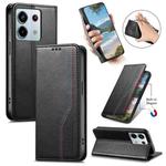 For Redmi Note 13 Pro 4G Elastic Wristband Magnetic Suction Leather Phone Case(Black)