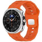 For Samsung Galaxy Watch8 / Watch8 Classic Football Texture Reverse Steel Buckle Silicone Watch Band(Orange)