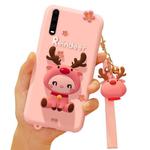 Cartoon All-inclusive Anti-drop Silicone Cover for Huawei P30(Pink)