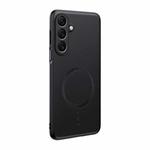 For Samsung Galaxy S24+ 5G Plain Leather MagSafe Shockproof Phone Case(Black)