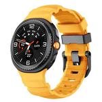 For Samsung Galaxy Watch8 / Watch8 Classic Black Buckle Sports Silicone Watch Band(Sunlight Yellow)