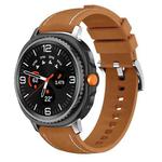 For Samsung Galaxy Watch8 / Watch8 Classic Silicone Hybrid Leather Skin Watch Band(Light Brown)