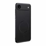 For iPhone 17 Air Plain Leather MagSafe Shockproof Phone Case(Black)