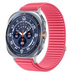 For Samsung Galaxy Watch Ultra 47mm / Ultra 2025 Woven Nylon Hook And Loop Fastener Metal Interface Watch Band(Hydro Red)