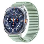 For Samsung Galaxy Watch Ultra 47mm / Ultra 2025 Woven Nylon Hook And Loop Fastener Metal Interface Watch Band(Aqua Blue)