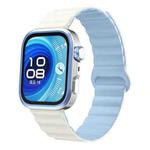 For Huawei Watch Fit 4 / Fit 4 Pro / Fit 3 Wave Magnetic Silicone Watch Band(Antique White Blue)