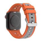 For Apple Watch 46mm / 49mm / 45mm / 44mm Two-Tone Vertical Stripe Silicone Watch Band(Orange + Gray)
