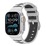 For Apple Watch 46mm / 49mm / 45mm / 44mm Tire Texture Two-Color Silicone Watch Band(Starlight + Brown)