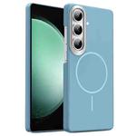 For Samsung Galaxy S23 FE 5G Gold Armor PC Thin Circle MagSafe Shockproof Phone Case(Ocean Blue)