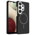 For Samsung Galaxy A13 4G Gold Armor PC Thin Circle MagSafe Shockproof Phone Case(Black)