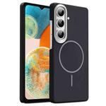 For Samsung Galaxy A24 4G Gold Armor PC Thin Circle MagSafe Shockproof Phone Case(Black)