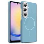 For Samsung Galaxy A25 5G Gold Armor PC Thin Circle MagSafe Shockproof Phone Case(Ocean Blue)