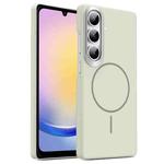 For Samsung Galaxy A25 5G Gold Armor PC Thin Circle MagSafe Shockproof Phone Case(Titanium Gray)