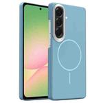 For Samsung Galaxy A56 5G Gold Armor PC Thin Circle MagSafe Shockproof Phone Case(Ocean Blue)