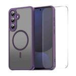 For Samsung Galaxy S24 FE ENKAY Hat-Prince MagSafe Matte Translucent Shockproof Phone Case with Large Arc Edge Film(Purple)
